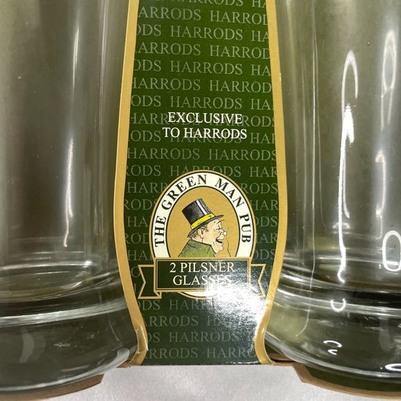 Two Harrords Green Man Pub Pint Glasses Beer - Picture 3 of 8